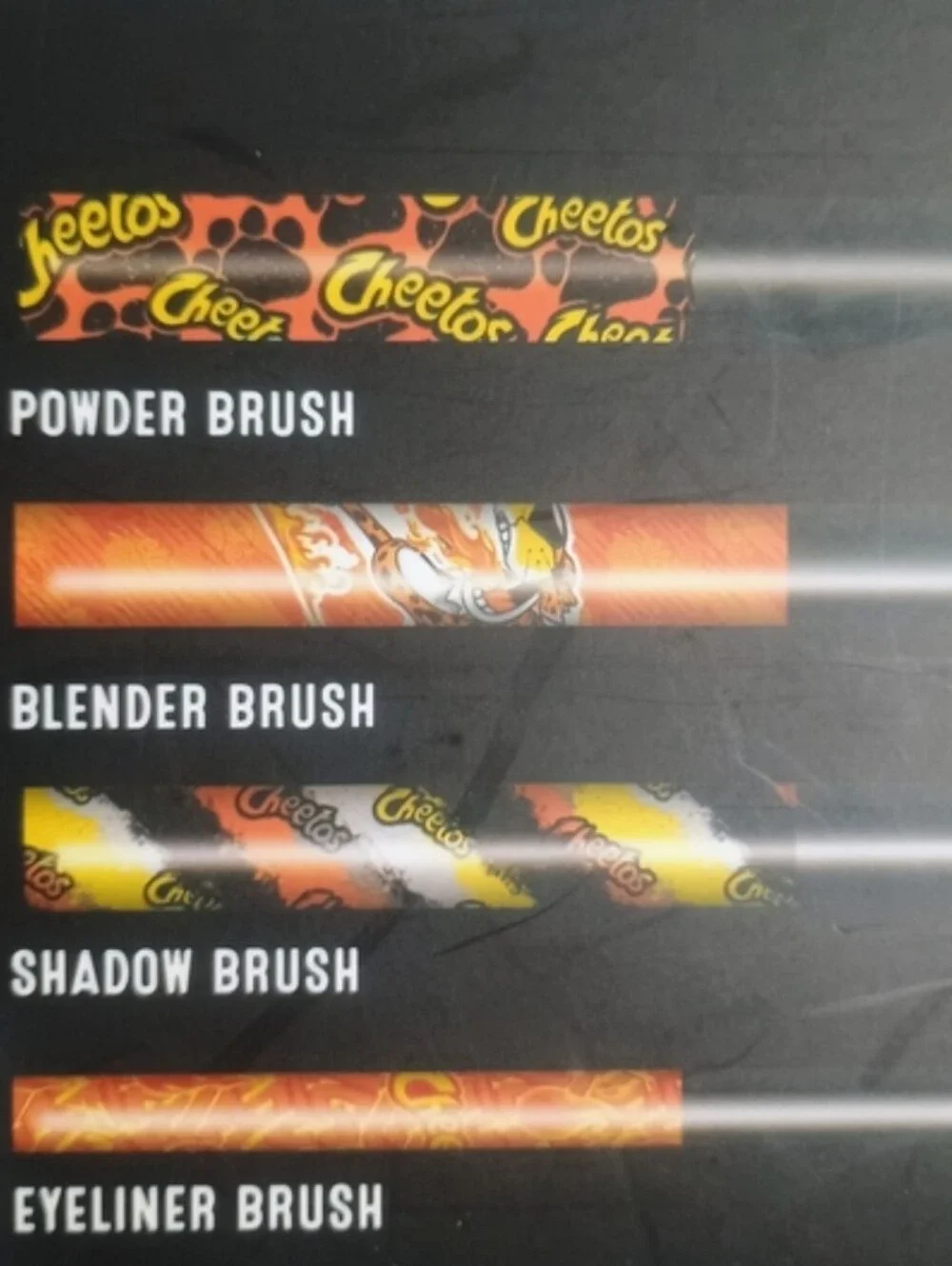 Cheetos Flamin' Hot Cosmetic Brush Set - Orange & Black